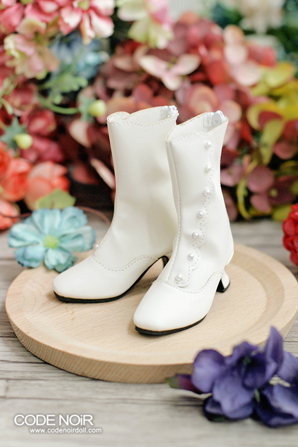 PF 48# Brown Flower Shoes For 1/4 MSD AOD BJD Dollfie Medium Heel Shoes 